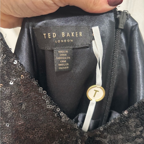 TED BAKER London, Size 2, Elegant Black Sequin Dress - Picture 9 of 9